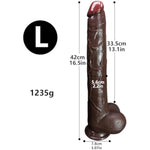 16.5" Brown Silicone Realistic Dildos, Extra Long Huge Dildo With Suction Cups For Prostate Stimulation Anal Plug, Soft Lifelike Fake Penis Big G-Spot Dildo Adult Sex Toys For Women Men (L)