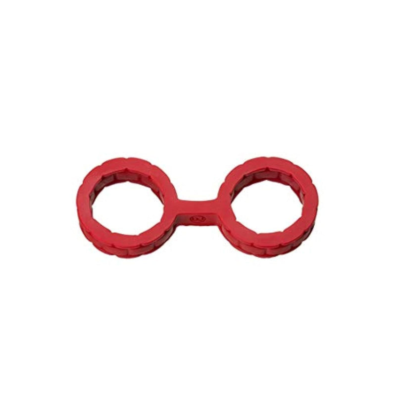 Doc Johnson Japanese Bondage - Silicone Cuffs - Single-Piece Premium Silicone Handcuffs for Soft Bondage or Restraint Play - Small - Red
