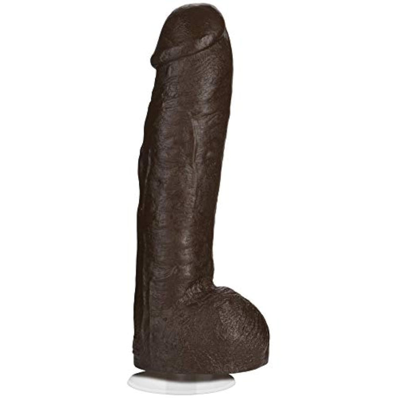 Doc Johnson Signature Series - Bam - 13 Inch Realistic FIRMSKYN Dildo with Removable Vac-U-Lock Suction Cup - F-Machine & Harness Compatible - for Adults Only, Chocolate