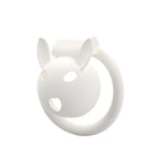 White Rabbit Ears Chastity Cage Sex Toy With 4 Different Sized Rings, Breathable Cb Penis Cage With Concealed Lock For Men Sm Bondage And Restraint