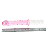 Glass Dildo Anal Butt Plug, Pink Style Sensuality Crystal Personal Massagers Adult Sex Toys (9In Beaded)