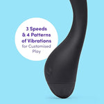 Black Power Play G-Spot Vibrator With 7 Functions - Silicone - Waterproof