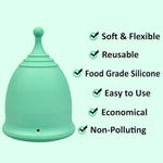 Small Menstrual Cup - First Time Users, Sports, Active Flow (Green)