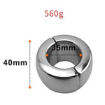 Stainless Steel Ball Stretcher Scrotum Metal Penis Lock Cock Ring Male Delay Ejaculation Erection Cock Ring Slave Sex Toy Man (Magnetic 40Mm)