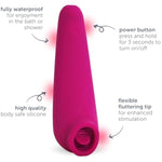 Fluttering Arouser, 10 Vibration Settings, Suction Stimulation Vibrator, Silicone, Fully Waterproof, And Rechargeable