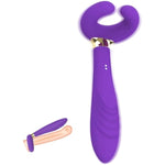 Silicone Vibrating Cock Ring For Men Women G-Spot Rabbit Vibrator With 10 Powerful Vibration Modes Waterproof Rechargeable Clitoral Vagina Penis Stimulator Massager Adult Sex Toy For Couple (Purple)