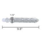 Large Glass Double Ended Dildo Crystal Double Dong Pleasure Wand Realistic Penis For Vaginal G-Spot Anal Sex Toy (Small)