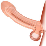 Penis Sleeve, Cock Sleeve Extension Sheath Penis Ring With Ball Stretcher For Enlarge Thicken, Reusable Condom Realistic Dildo Penis Sleeve, Adult Male Sex Toys For Men Couple