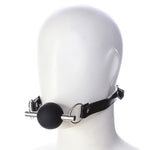 Silicone Bondage Mouth Gag Adjustable Leather Restraint Strap Couple Ball Gag For Adult Fetish Sex Toys (Black)