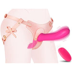 Strap-On Vibrating Dildo Sex Toys - Wearable Harness Strap-On Dildo With 10 Powerful Vibration & G Spot Clitoral Stimulation | Adult Toy & Games For Female Couple And Lesbian Pleasure | Remote Control