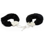 Stainless Steel Black Fluffy Handcuffs for Ankles and Wrist with Chain Set Fuzzy Sweater Hand Cuff Set for Adults Bedroom Hand Cuffs for Women Couples Rt-51