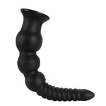 Long Anal Beads Butt Plug With Bottom Suction Cup, Soft Flexible G-Spot Prostate Massager Adult Sex Toys For Men And Women Premium Anal Trainer (Black, S)