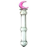 Glass Double-Ended Dildo G-Spot Stimulation Butt Plugs,Glass Pleasure Wand Moon Shape Crystal Massager Anal Sex Toys Crystal Glass Sm G-Spot Pleasure Anal Butt Plug For Men,Women