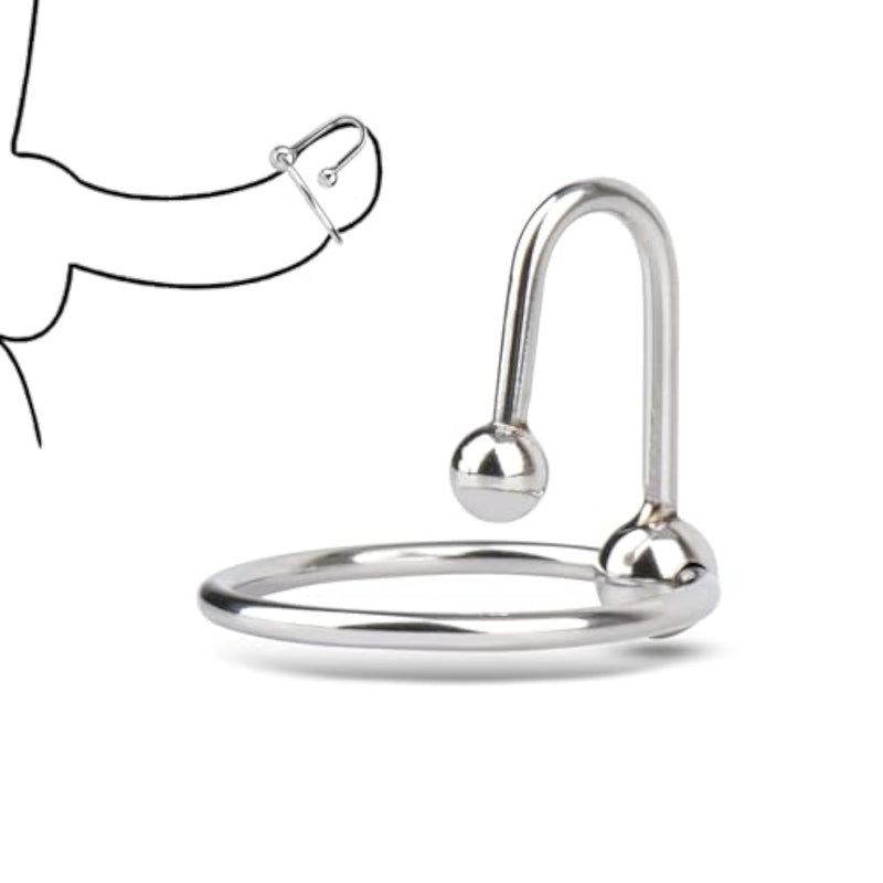 Glans Ring Adult Men Masturbation With 8Mm Insert Urethral Balls Male Pleasures Sex Toy (1.10 Inch)