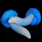 7.1” Realistic Monster Dildo Tentacle Anal Dildo With Strong Suction Cup Luminous Tentacle Dragon Dildo Soft Silicone G-Spot Dildos Anal Dildo Adult Sex Toys For Women Blue