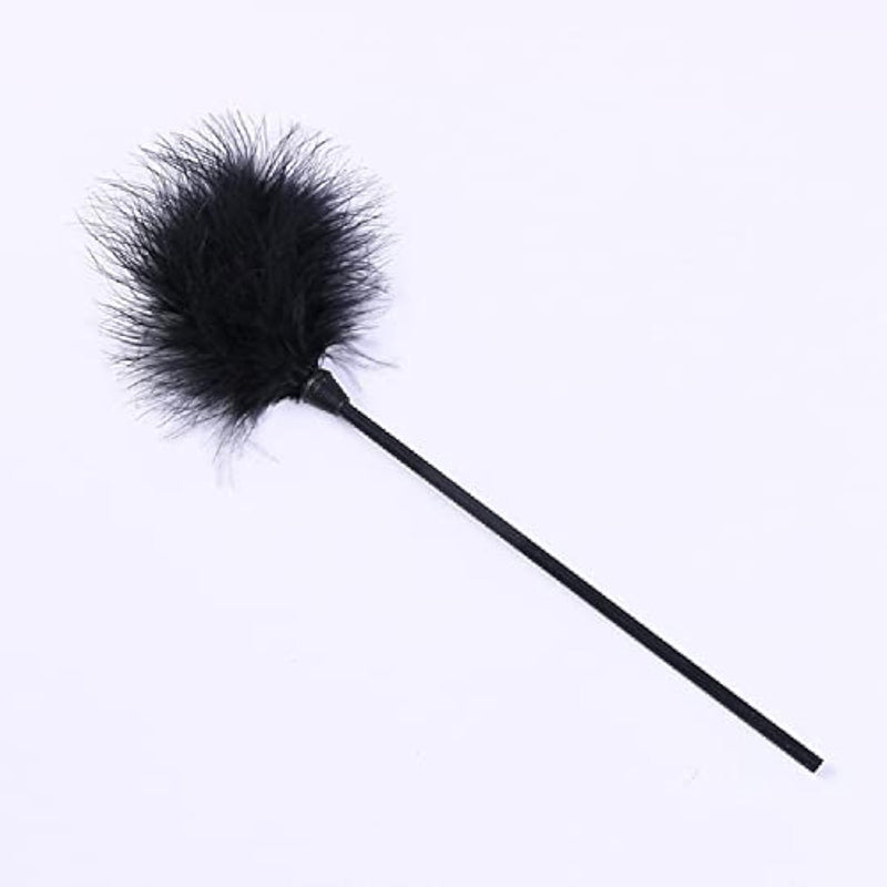 Sex Toy Adult Sex Tickler Fun Feather Brush Couple Flirting Soft Feather Scratching Sex Feathers Ticker Adult Role Playing Toys (Black)