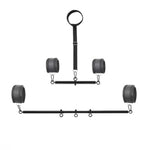 Sm Spreader Bar With Collar Black Handcuffs Bondage Restraints Sex Set Adjustable Straps Bedroom Sex Toys For Couples