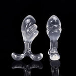 Transparent Butt Plug Sex Toy for Men Women, Wave-Shaped Anal Plug with Safety Base Anal Expander Training Masturbation Prostate Massaging Adult Sex Toys (L)