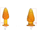 Glass Anal Plug Yellow Crystal Butt Plug For Advanced & Beginner?Sex Toys For Women Men Masturbation