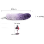 Purple-White Tail Anal Plug Sexual Set, Sex Toy Of Butt Plug With Tail For Cosplay (Purple Tail, Small)