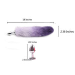 Ooiixx Sexy Fox Tail Cosplay Anal Plug Anal Butt Plug Adult Sex Toys for Women Men Couple Stainless Steel Anal Plug (18" Purple)