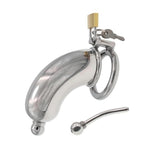 Metal Chastity Cage With Catheter Male Sex Toys Cock Cage With Padlock And 2 Keys Penis Cage Available With 3 Different Rings Enclosed Chastity Device Made Of Stainless Steel (1.96In)