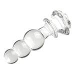 Crystal Anal Bead Butt Plug - Clear Glass Anal Plug With Gradual Large Anus Beads, Transparent Anal Dildo Butt Plug Vaginal Prostate Massage Stimulation Anal Sex Toy For Men Women Couple (S)