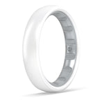 Elements Luxe Classic Thin Silicone Ring - Comfortable And Flexible Design - 4.3Mm Wide, 1.75Mm Thick - Pearl - Size 8