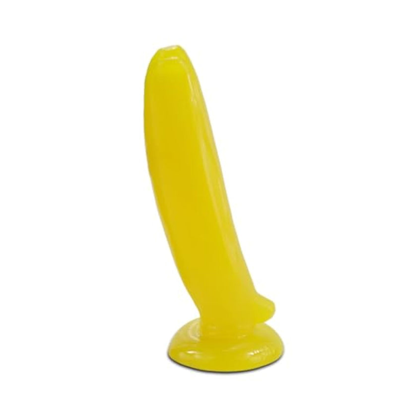 6.34In Yellow Banana Shape Smooth G Spot Dildo, Lifelike Fruit Realistic Dildo With Big Suction Cup Adult Sex Toy For Women