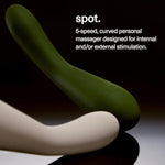 Spot In Grey - 5 Speed Easy-To-Use Cordless Massager - Platinum Grade Silicone Personal Massager - Usb Charged Water Resistant Handheld Massager For Internal And External Stimulation