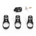 Tail Lock Chastity Device With 3 Different Sized Rings Nylon Hollow Chastity Cage Sex Toys For Male Sm Bondage Breathable And Comfortable Large Pee Hole Design (Black,Large)
