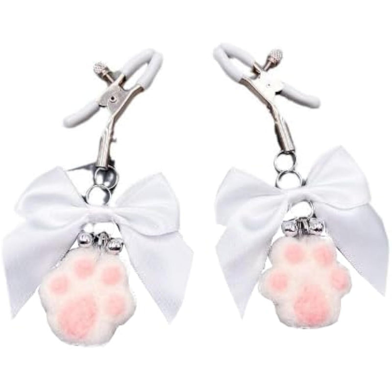 Women Cat'S Claw Nipple Clips With Bow Erotic Fetish Nipple Clamp Toys Adjustable Breast Clips Bdsm Sexual Pleasure Tools Cat Cosplay Toys Bedroom Sm Game Bdsm Bondage Kits For Couples Beginner