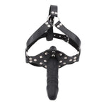 Bdsm Silicone Penis Mouth Gag, Sm Double Head Dildo Mouth Gags With Y-Shape Adjustable Leather Bondage Head Harness, Fetish Dildo Gag Bondage Restraints Strap, Adult Flirting Sex Toys For Couple
