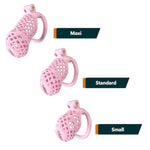 Lightweight Male Chastity Cage, Resin Cock Cage Chastity Devices,Adult Sex Toy For Men, Locked Key,5 Sizes Rings Included (Pink, Small)