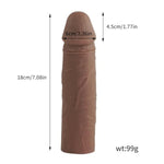Super Stretchy Silicone Penis Sleeve Extender, Reusable Real Textured Penis Cock Enlarger,Delay Ejaculation For Men Gay Extension Sex Toy, Brown