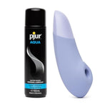 Enhance Lilac 2 In 1 Clitoral Suction Personal Massager & Vibrator And Pjur Aqua Water Based Personal Lubricant 3.4 Fl Oz - Couples Sex Toys Bundle