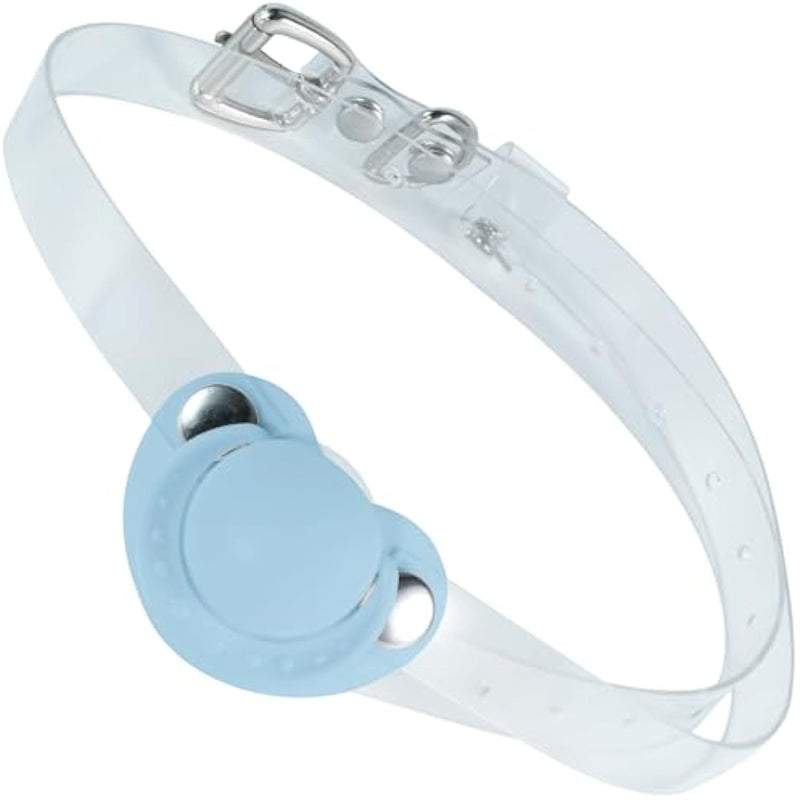 Restraints Mouth Gag Silicone Pvc Bondage Bite Pacifier Bdsm For Open Adult Sex Play Couples Toys Game Slave Cosplay (Blue)