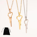 Chastity Device Lock Code Pin Heart-Shaped Necklace Key for Couples
