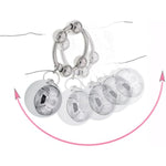 Stainless Steel Metal Weighted Pendant Penis Ring With 4 Beads, Metal Heavy Ball Male Cock Ring Bondage Penis Ring