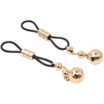 Silicone Nipple Clips Bell Clamps Non Pierced Adjustable Ring Weighted Couples Adult Massage Toning Sex Toys (Gold)