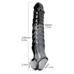 Extra Large Penis Sleeve Male Penis Extender Sleeve With 3.14In Solid, Monster Penis Enlarger Sleeve With Cock Ring, Penis Extension Sleeve Male Penis Sheath Adult Sex Toy (Black)