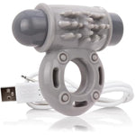 Charged Owow Vooom Mini Vibe – Grey Vibrating Cock Ring For Men – Reusable Penis Ring Vibrator, Couples Sex Toy, Enhances Pleasure & Erection – Waterproof Silicone –