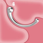 Massage G Spot Dildo,Stainless Steel Curved Dual Ended Dildos Anal Prostate Massager Sex Toys For Men,Women,Couples
