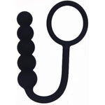 Black Silicone Pull Ring Five Pull Beads Anal Plug For Anal Training