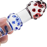Double-Ended Dildo Glass Anal Dildo G-Spot Prostate Massage Butt Plug Masturbation Sex Toys Crystal Pleasure Wand 3D Swirl Texture Mushroom Tip Particles Penis Dong For Men Women And Couples