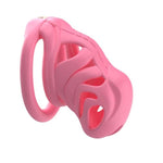 Male Chastity Device With 4 Rings Cock Cage, Lightweight Chastity Cage Body-Stainless Steel Penis Cage For Men Invisible Lock Adult Abstinence Penis Bondage Adult Sex Toy (Bending Ring,Pink L)