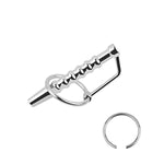Hollow Metal Penis Plug For Men, Stainless Steel Urethral Sounds Penis Plug Male Urethral Dilator, Beaded Urethral Stimulation Masturbation With Cock Ring Sex Toy (2.83Inch/72Mm)