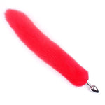 Butt Plug With Fox Tail, Women Stainless Steel Anal Plug With Furry Tail Plug, Anal Toys Buttplug Training, Fox Tail Plug Adult, Sm Sex Toys For Couples Flirt Play Fetish Cosplay (Red)