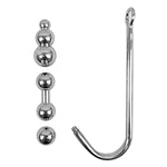 Unisex Rope Bondage Stainless Steel Metal Hanger Hook Whit 3 Balls Tip Butt Toy Plug