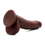 Ultra Real Dual Layer Suction Cup Dildo, Dark Skin Tone, 8 Inch (Af678)